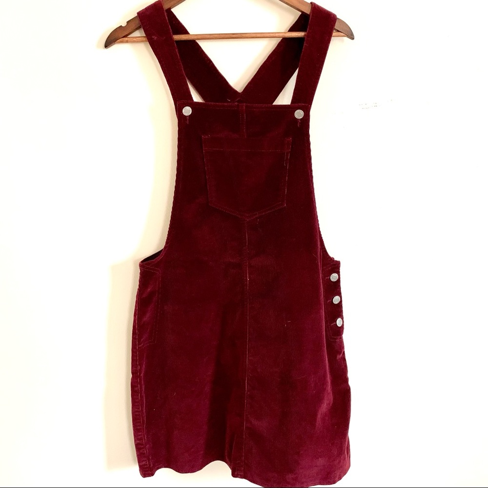 Brave Soul London Red Corduroy Overall Dress